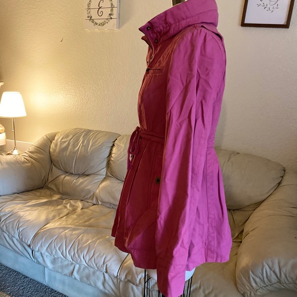 Tullu Hot Pink Tie Tuck in Hold Trench Coat - Picture 9 of 11